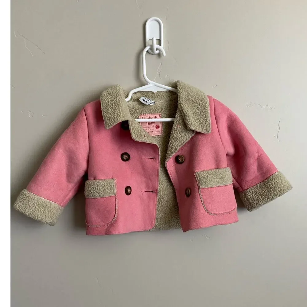 Osh Kosh Baby Girls 18m Pink Button Up Jacket